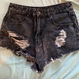 Black acid wash Jean shorts
